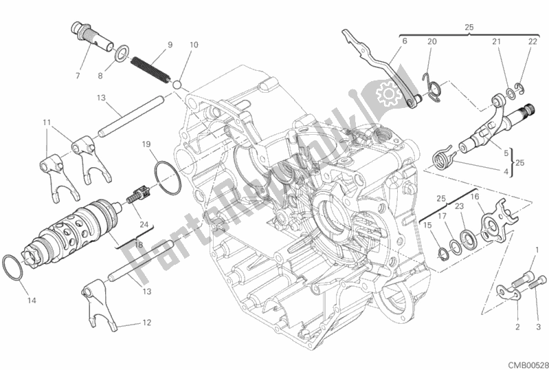Alle onderdelen voor de Schakelnok - Vork van de Ducati Hypermotard 950 SP 2019